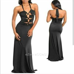 Vavavoom lace-up maxi sexy maxi dress